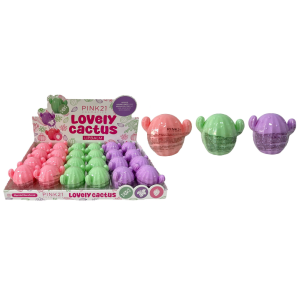 LIP BALM LOVELY CACTUS PINK 21 CX 24 PÇS