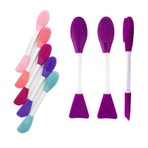 ESPATULA DUPLA DE SILICONE COM ESCOVA