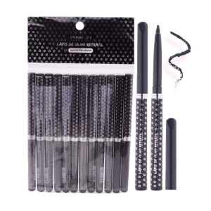 LAPIS RETRATIL PARA OLHOS PRETO PINK 21 PCT 12 PÇS