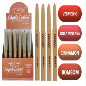 LÁPIS DELINEADOR RETRATIL PARA LABIOS MAHAV CX 48 PÇS
