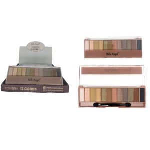 PALETA SOMBRA 12 CORES BELLE ANGEL CX 12 PÇS